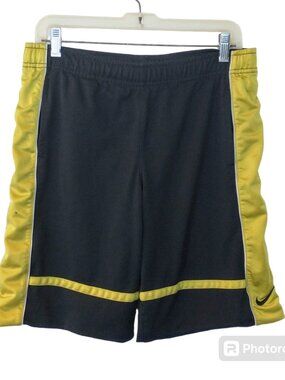 Men's Nike Navy Blue and Yellow Basketball Athletic Shorts Size Medium